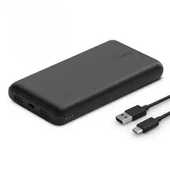 Belkin 20000mAh Portable Power Bank, Precharged, 15W with USB C Cable – Black