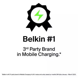 Belkin 20000mAh Portable Power Bank, Precharged, 15W with USB C Cable – Black