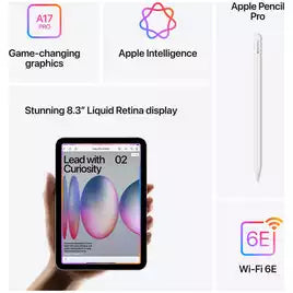 Apple iPad mini 2024 8.3 Inch Wi-Fi 128GB - Purple