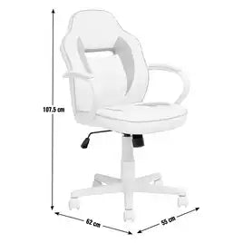 Argos Home Faux Leather Mid Back Gaming Chair - Black