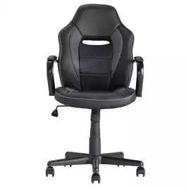 Argos Home Faux Leather Mid Back Gaming Chair - Black