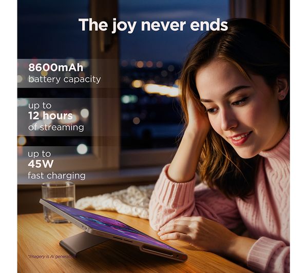 LENOVO Tab Plus 11.5" Tablet with Sleeve - 128 GB, Luna Grey