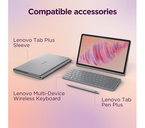 LENOVO Tab Plus 11.5" Tablet with Sleeve - 128 GB, Luna Grey