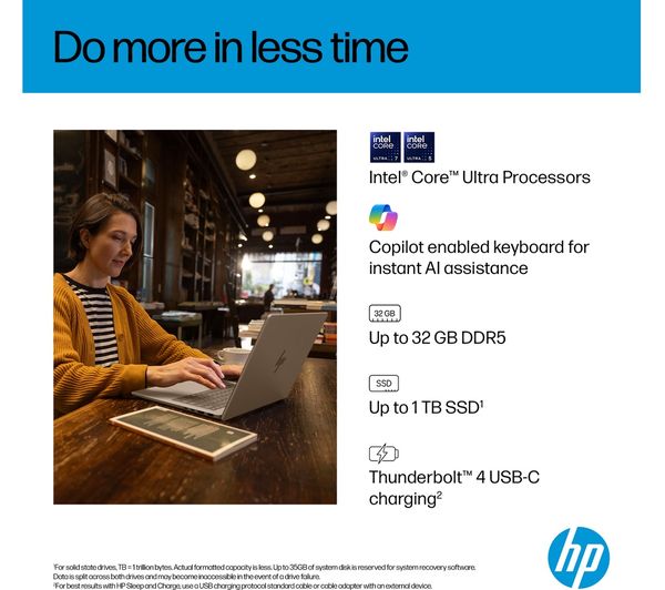 HP OmniBook 7 AI 14" Laptop - Intel® Core™ Ultra 7, 1 TB SSD, Silver