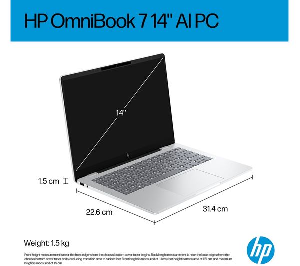 HP OmniBook 7 AI 14" Laptop - Intel® Core™ Ultra 7, 1 TB SSD, Silver