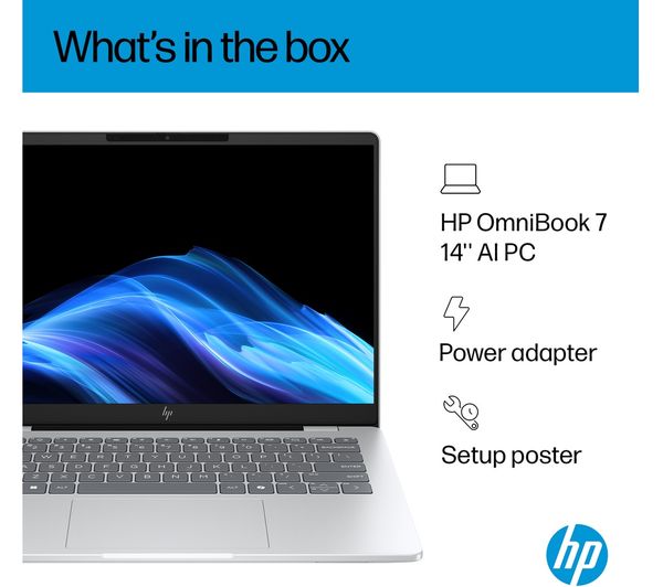 HP OmniBook 7 AI 14" Laptop - Intel® Core™ Ultra 7, 1 TB SSD, Silver