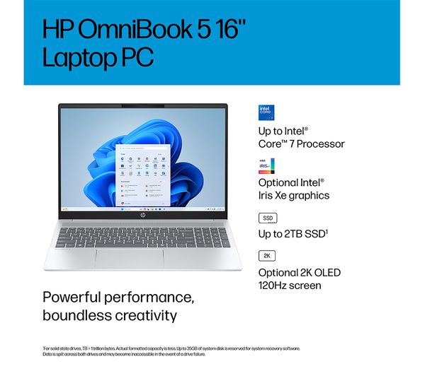 HP OmniBook 5 16" Laptop - Intel® Core™ i7, 512 GB SSD, Silver