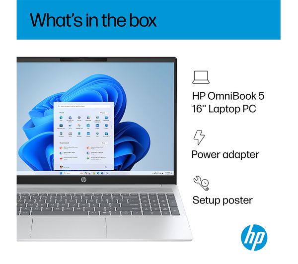 HP OmniBook 5 16" Laptop - Intel® Core™ i7, 512 GB SSD, Silver